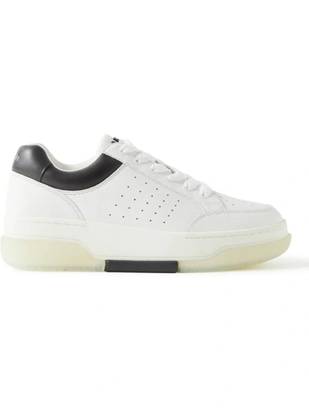 AMIRI Men's White Black Stadium Low-Top Lace-Up Sneakers Shoes